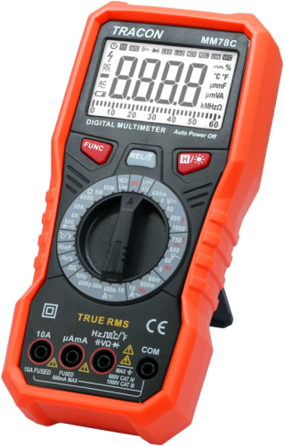 Multimetr Cyfrowy TRMS ACV, DCV, ACA, DCA, TRMS, Ohm, Hz, C, °C, dioda, NCV, signal MM78C Tracon Electric