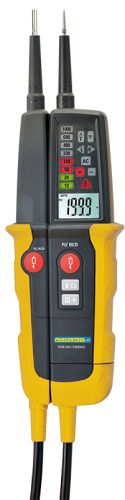 Dwubiegunowy tester napięcia,tester AVK, wyświetl. LCD LED 12-1000V AC/DC, 30mA FI‐Test PANMV-1000AD Tracon Electric