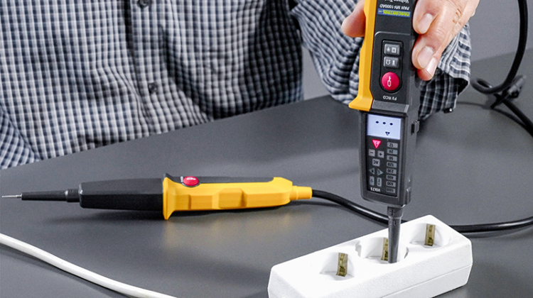 Dwubiegunowy tester napięcia,tester AVK, wyświetl. LCD LED 12-1000V AC/DC, 30mA FI‐Test PANMV-1000AD Tracon Electric