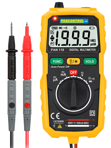 Kompaktowy multimetr cyfrowy DCV, ACV, DCA, ACA, OHM, dioda, NCV PAN118 Tracon Electric