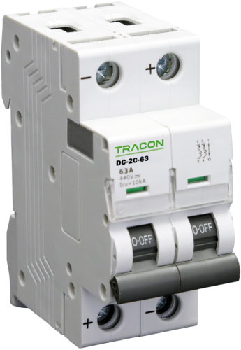 Wyłącznik nadprądowy fotowoltaiczny, 2P, 6A, 440VDC, 6A, 440V DC DC-2C-6 Tracon Electric