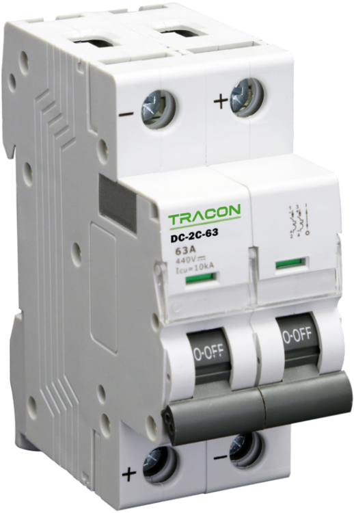 Wyłącznik nadprądowy fotowoltaiczny, 2P, 16A, 440VDC 16A, 440V DC DC-2C-16 Tracon Electric