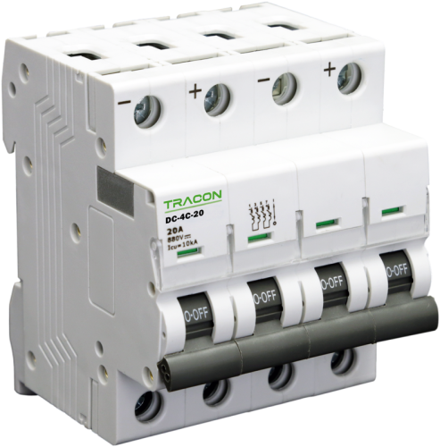 Wyłącznik nadprądowy fotowoltaiczny, 4P, 13A, 880VDC 13A, 880V DC DC-4C-13 Tracon Electric