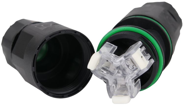 Hermetyczne złącze kablowe z dławikami, z szybkozłączką 3×1-3×2.5 mm2, IP68, PA6.6, 3P, 250VAC, 16A CST25F Tracon Electric