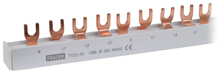 Listwa połączeniowa - widełkowa max.63A, 4P, 56modul, 1m TFSS-4V Tracon Electric