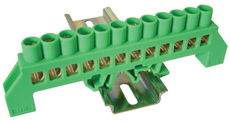 Izolowana szyna uziemiająca (N/PE), zielona 230/400VAC, 100A, 8×12mm, 12P, IP20 NPE-G8-12 Tracon Electric
