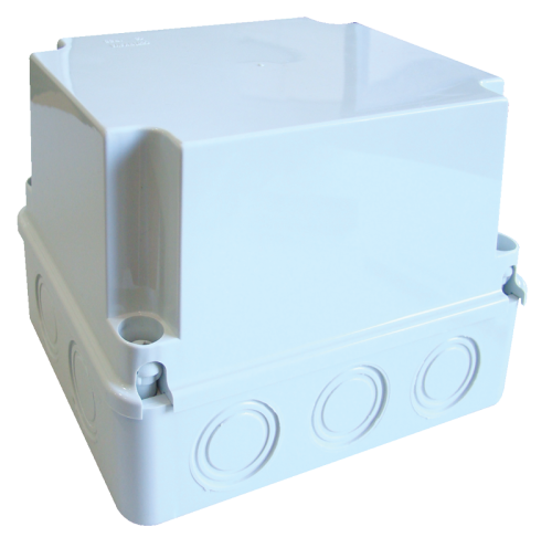 Puszka plastikowa z ułatwieniami, jasnoszara, pełna pokrywa 250×200×160mm, IP55 MD252016 Tracon Electric