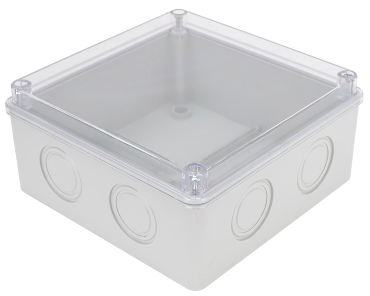 Obudowa elektroniczna, jasnoszara, przeźroczysta pokrywa 150×150×70mm, IP55 MED15157T Tracon Electric
