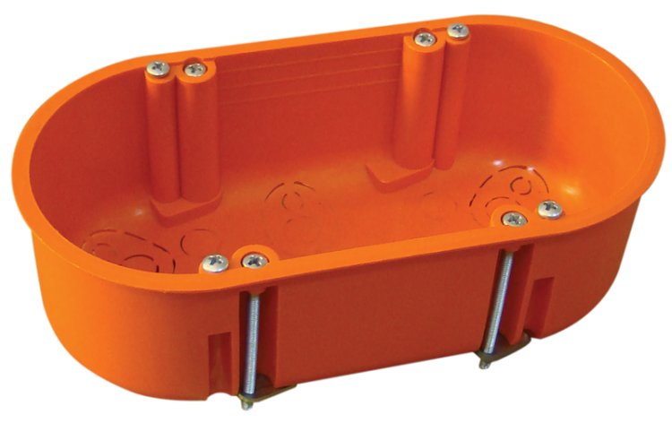 Puszka GIPS, podwójna, bez pokrywy, pomarańczowa 140×65×45mm GD71D Tracon Electric