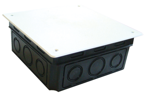 Perforowana puszka podtynkowa, prostokątna, czarna 79x79(97x97)×51.5mm D80X80 Tracon Electric