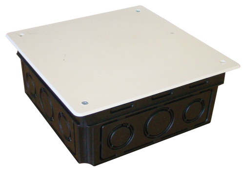 Perforowana puszka podtynkowa, prostokątna, czarna 150x150(168x168)×65.3mm D150X150 Tracon Electric