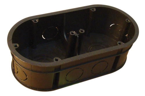 Perforowana puszka montażowa, podwójna, czarna 70×140×70×44mm D70D Tracon Electric