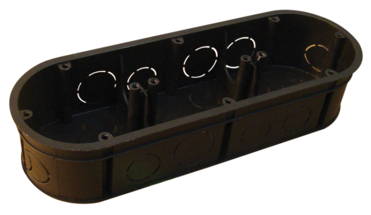 Perforowana puszka montażowa, potrójna, czarna 70×212×70×44mm D70TRI Tracon Electric