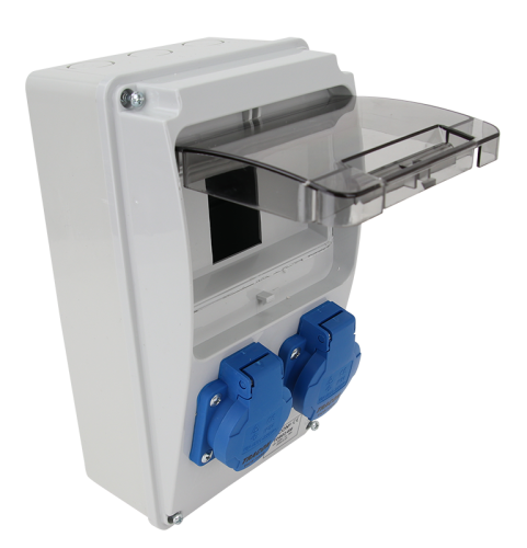 Rozdzielnica przem. bez zabezpieczeń Out:2×SCHUKO TDB02-6M Tracon Electric