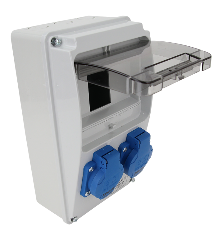 Rozdzielnica przem. bez zabezpieczeń Out:2×SCHUKO TDB02-6M Tracon Electric