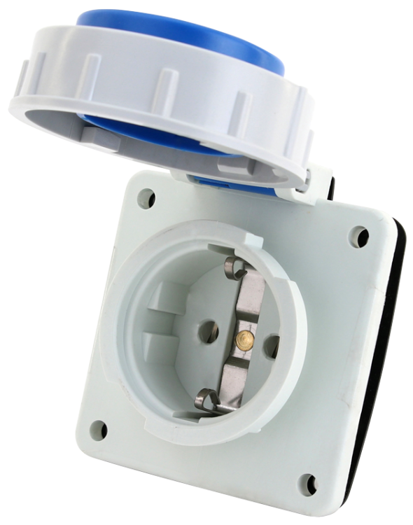Wbudowane gniazdo sieciowe schuko, okrągłe 16A, 250V, 2P+E, IP67 (SCHUKO) TICS-105S67 Tracon Electric