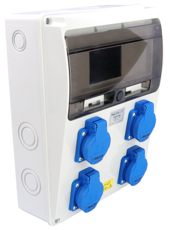 Rozdzielnica przemysłowa bez wyposażenia Out:4×SCHUKO TDB16-6M Tracon Electric