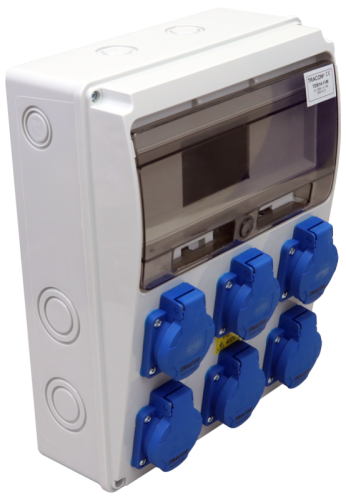 Rozdzielnica przemysłowa, bez zabezpieczenia Out:6×SCHUKO TDB14-11M Tracon Electric