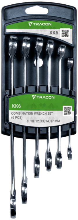 Zestaw kombinowanych kluczy płaskich 8,10,12,13,14,17mm KK6 Tracon Electric