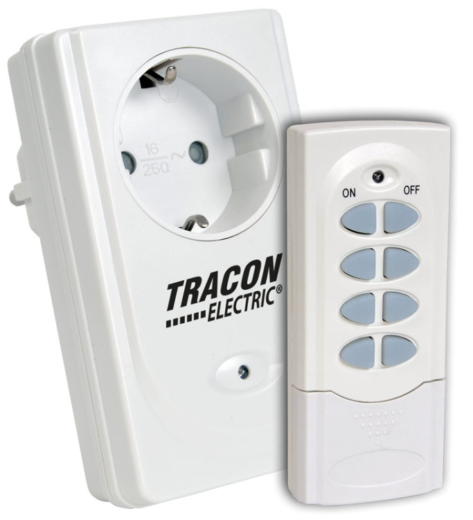 Gniazdo ze zdalnym sterowaniem 230VAC, 50Hz, 3600W, IP20, 433,92MHz RCS11 Tracon Electric