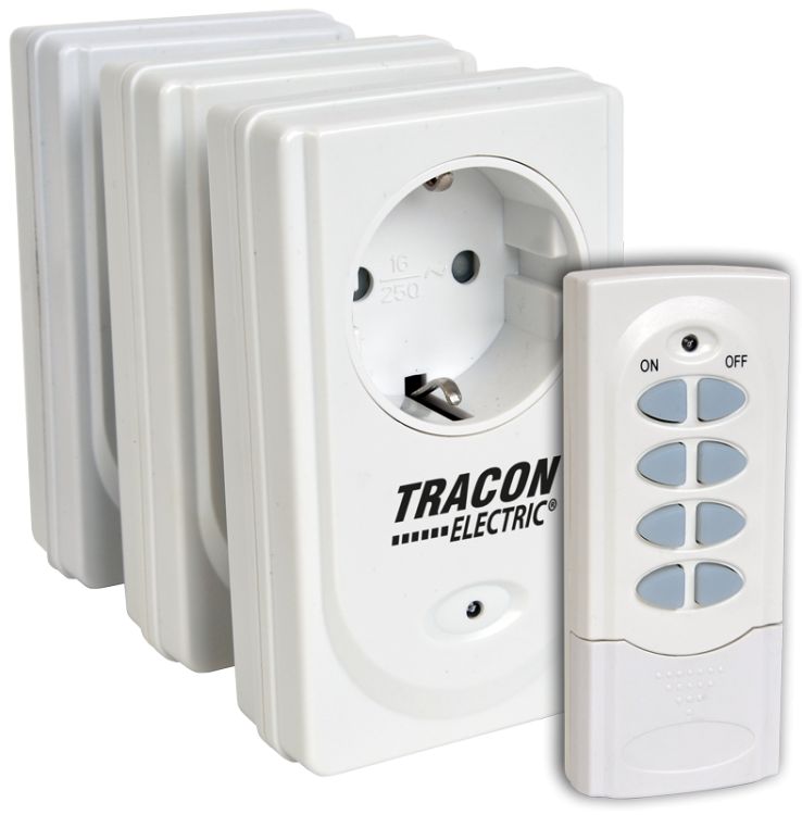 Gniazdo ze zdalnym sterowaniem 230VAC, 50Hz, 3600W, IP20, 433,92MHz RCS13 Tracon Electric