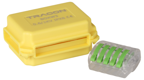Wodoodporna obudowa z tworzywa sztucznego, żółta 53x39x24mm, IPX8 BOXW3 Tracon Electric