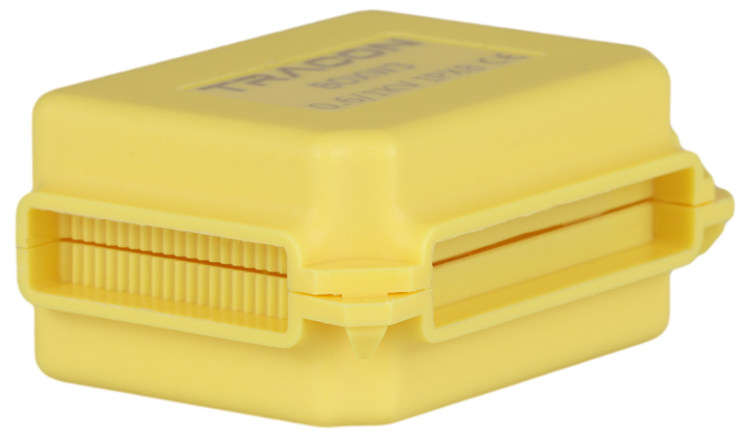 Wodoodporna obudowa z tworzywa sztucznego, żółta 53x39x24mm, IPX8 BOXW3 Tracon Electric
