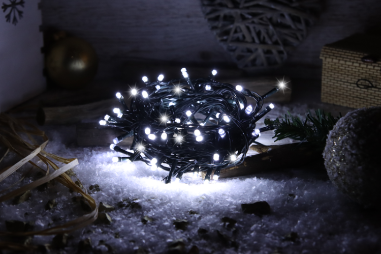 Świąteczne lampki mrugające, do użyt. na zewn./wewn. (22013) 230VAC, 5+50M, 500LED, 7,2W, 12000-13000K, IP44 CHRSTOSC500CW Tracon Electric