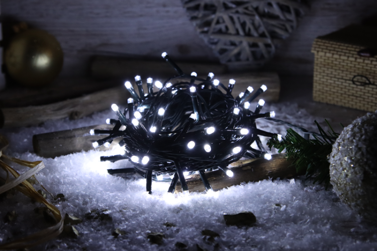 Lampki choinkowe, do użyt. na zewn./wewn. (X22015) 230VAC, 5+20M, 200LED, 6W, 12000-13000K, IP44 CHRSTOB200CW Tracon Electric