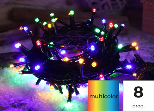 Programowalne lampki choinkowe, kolorowe, zewn./wewn. (X2202 230VAC, 2+10M, 100LED, 3,6W, RGB, IP44 CHRSTOP100RGB Tracon Electric