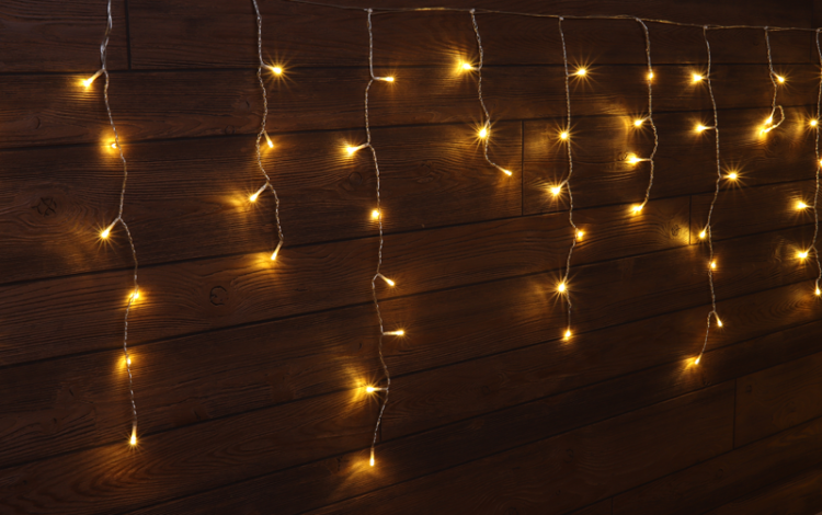 Kurtyna świetlna z sopli świątecznych, zewn./wewn. (22022) 230VAC, 5+5M, 125LED, 3,6W, 2600-2700K, IP44 CHRIOB5WW Tracon Electric