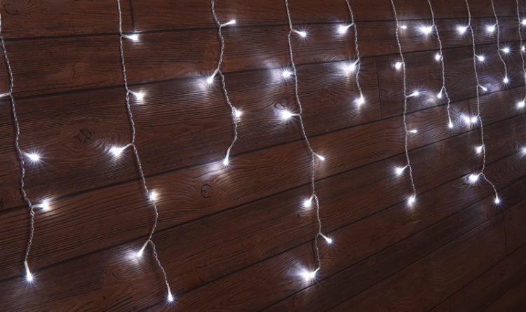 Kurtyna świetlna z sopli świątecznych, zewn./wewn. (22025) 230VAC, 5+10M, 250LED, 6W, 12000-13000K, IP44 CHRIOB10CW Tracon Electric