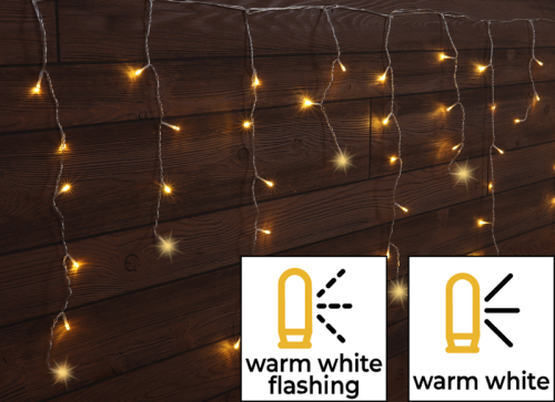 Kurtyna świetlna z iskrzących sopli świątecznych, zewn./wewn 230VAC, 5+10M, 250LED, 6W, 2600-2700K, IP44 CHRIOSW10WW Tracon Electric