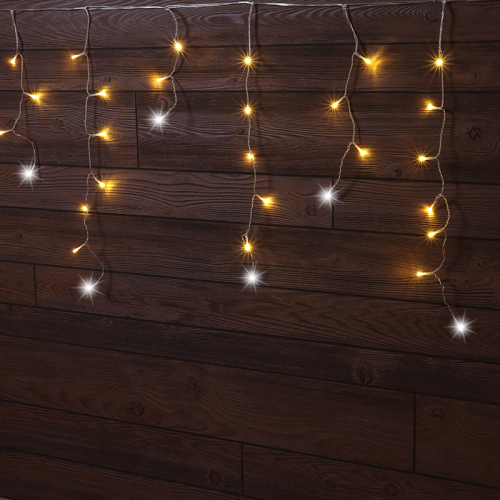 Kurtyna świetlna z iskrzących sopli świątecznych, zewn./wewn 230VAC, 5+5M, 125LED, 3,6W, 2600-2700K, IP44 CHRIOSC5WW Tracon Electric