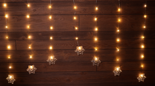 Świąteczna dekoracja okienna LED, łańcuch, płatek, bateria ( Timer 6+18h,47LED, 3000K, 3xAA CHRWSF47WW Tracon Electric