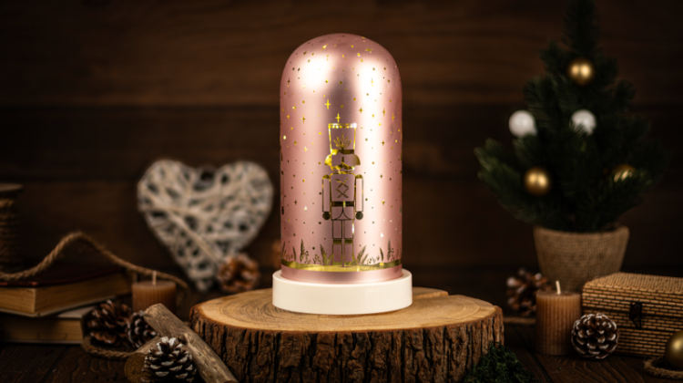 Lampka choinkowa LED, dziadek, szklana, bateryjna (X25010) Timer 6+18h, 10LED, 3000K, 3xAA CHRGP10WW Tracon Electric