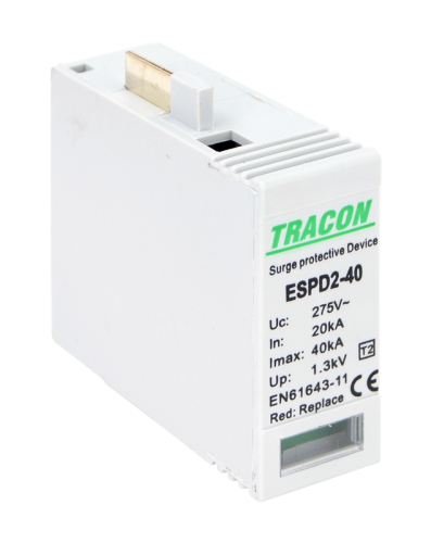 Wkładka ogranicznika przepięć , AC, 40 M Uc:275V; In:20kA; Imax:40kA; Up:1,3kV ESPD2-40M Tracon Electric