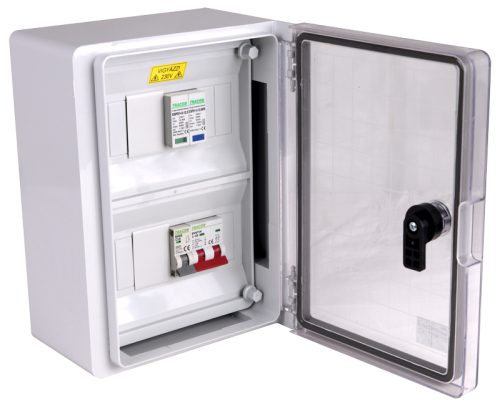 Skrzynka ochrony przeciwprzepięciowej dla systemów PV 280×210×130mm,IP65,IK10,AC1+2, 230V, In:16A, Iimp:12.5kA, SPBPV116 Tracon Electric