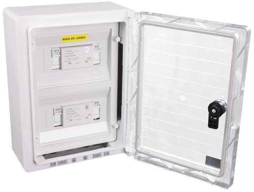Skrzynka ochrony przeciwprzepięciowej dla systemów PV 380x260x130mm, IP65, DC1+2, Un=1000VDC SPBPVDC2BCS Tracon Electric