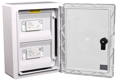 Skrzynka ochrony przeciwprzepięciowej dla systemów PV 330x250x130mm, IP65, DC1+2, Un=1000VDC SPBPVDC2B Tracon Electric