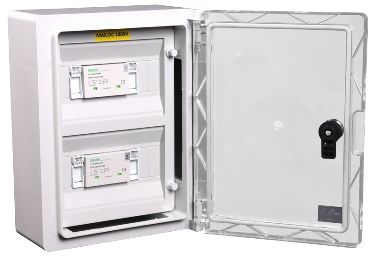 Skrzynka ochrony przeciwprzepięciowej dla systemów PV 330x250x130mm, IP65, DC1+2, Un=1000VDC SPBPVDC2B Tracon Electric