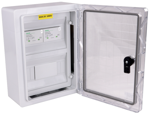 Skrzynka ochrony przeciwprzepięciowej dla systemów PV 330x250x130mm, IP65, DC1+2, Un=1000VDC SPBPVDC2 Tracon Electric