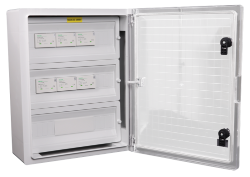 Skrzynka ochrony przeciwprzepięciowej dla systemów PV 500x400x175mm, IP65, DC1+2, Un=1000VDC SPBPVDC6 Tracon Electric