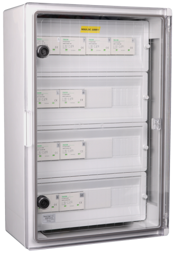 Skrzynka ochrony przeciwprzepięciowej dla systemów PV Ucpv: 1200V; Iimp:12,5kA; In:20kA; Imax:50kA; Up:4kV SPBPVDC10 Tracon Electric