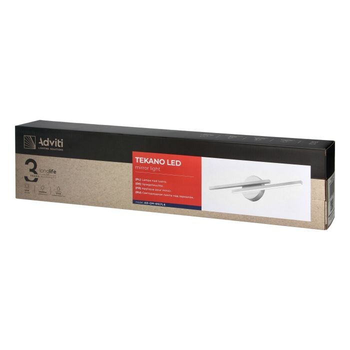 TEKANO LED 14W, lampa nad lustro, 1540lm, 4000K, IP44, dł. 55 cm, aluminium, biała AD-OM-6517L4/W ADVITI