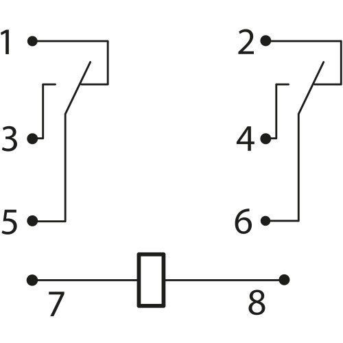 Miniaturowy przekaźnik mocy z testem i wskaźnikiem stanu 230V AC / 2×CO (12A, 230V AC / 28V DC) RN08-230AC Tracon Electric