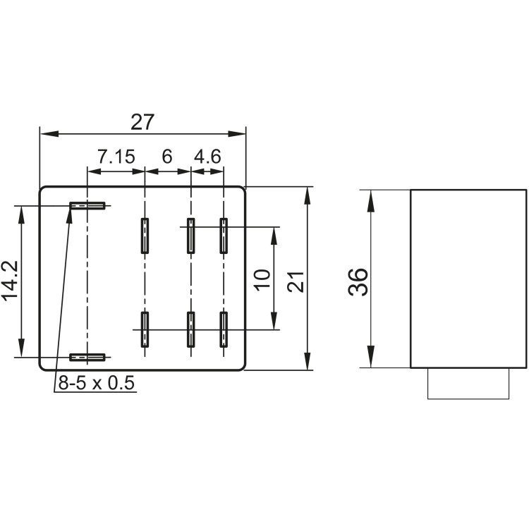 Miniaturowy przekaźnik mocy z testem i wskaźnikiem stanu 230V AC / 2×CO (12A, 230V AC / 28V DC) RN08-230AC Tracon Electric