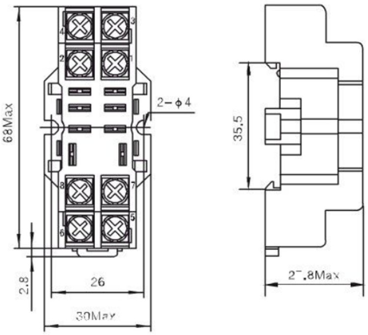 Gniazdo do przekaźników RN08 RN08 RN08-SOCKET Tracon Electric