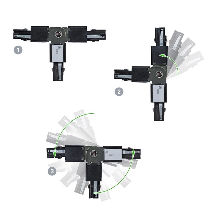 SPS 2 ŁĄCZNIK T-T2 REGULOWANY PRAWY czarny T-R1-R2 WOJ+07049 SPECTRUM LED