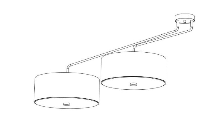 Lampa sufitowa wisząca Loft HAWK II GRAY 6541 NOWODVORSKI Lighting 6xE27 nowoczesna oświetleniowa zwis Industrialna żyrandol abażur tkanina szary metal Inspiracje Premium